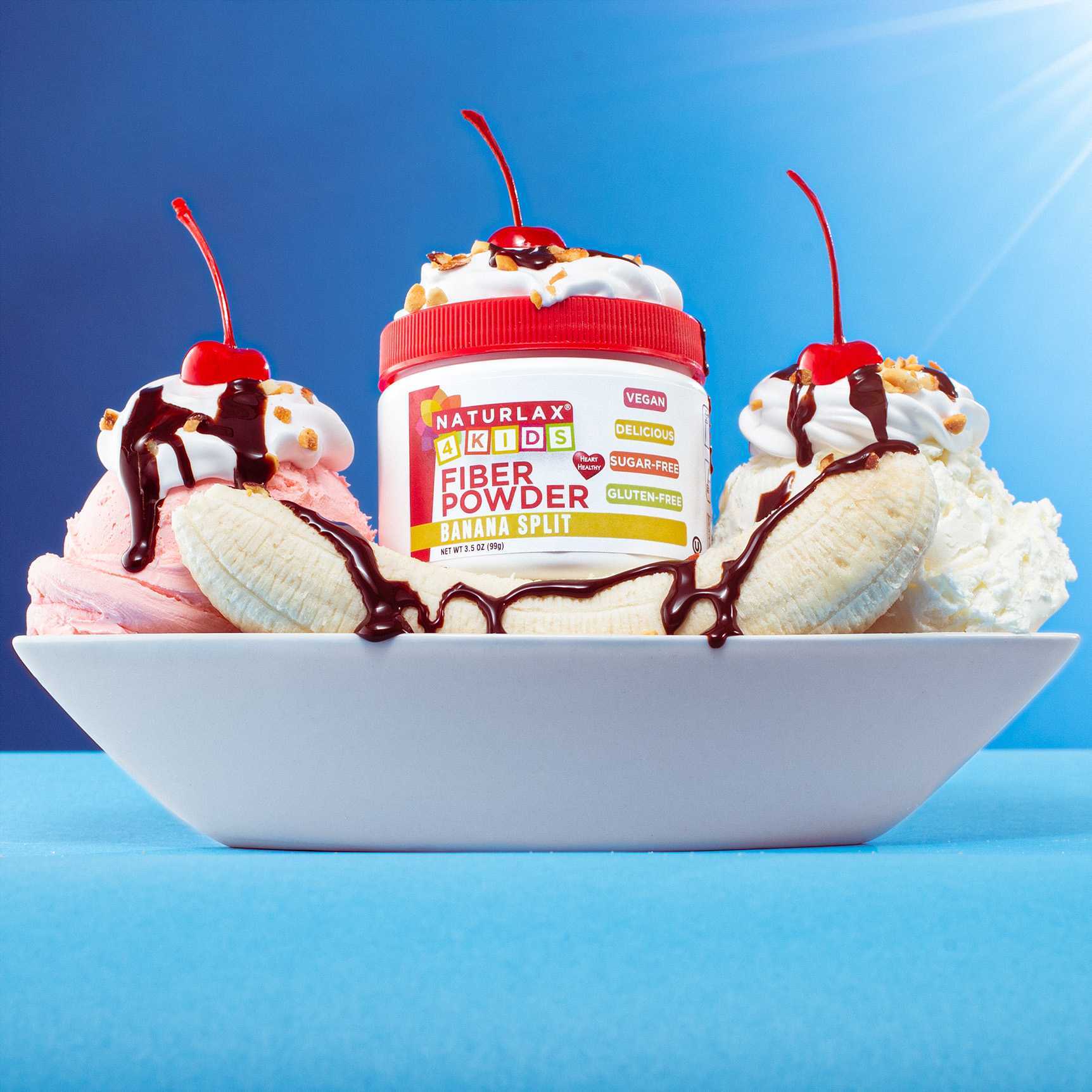 Banana Split Flavored Fiber for Kids, Sugar-Free