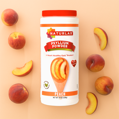 Peach Flavored Psyllium Husk Fiber Powder, Sugar-Free
