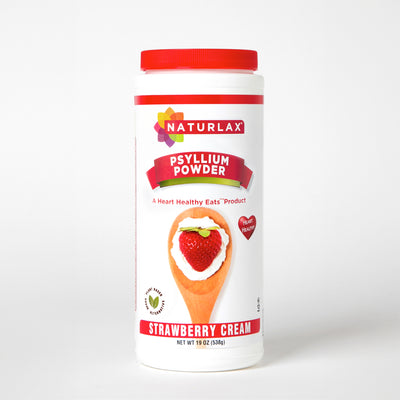 Strawberry Cream Flavored Psyllium Husk Fiber Powder, Sugar-Free