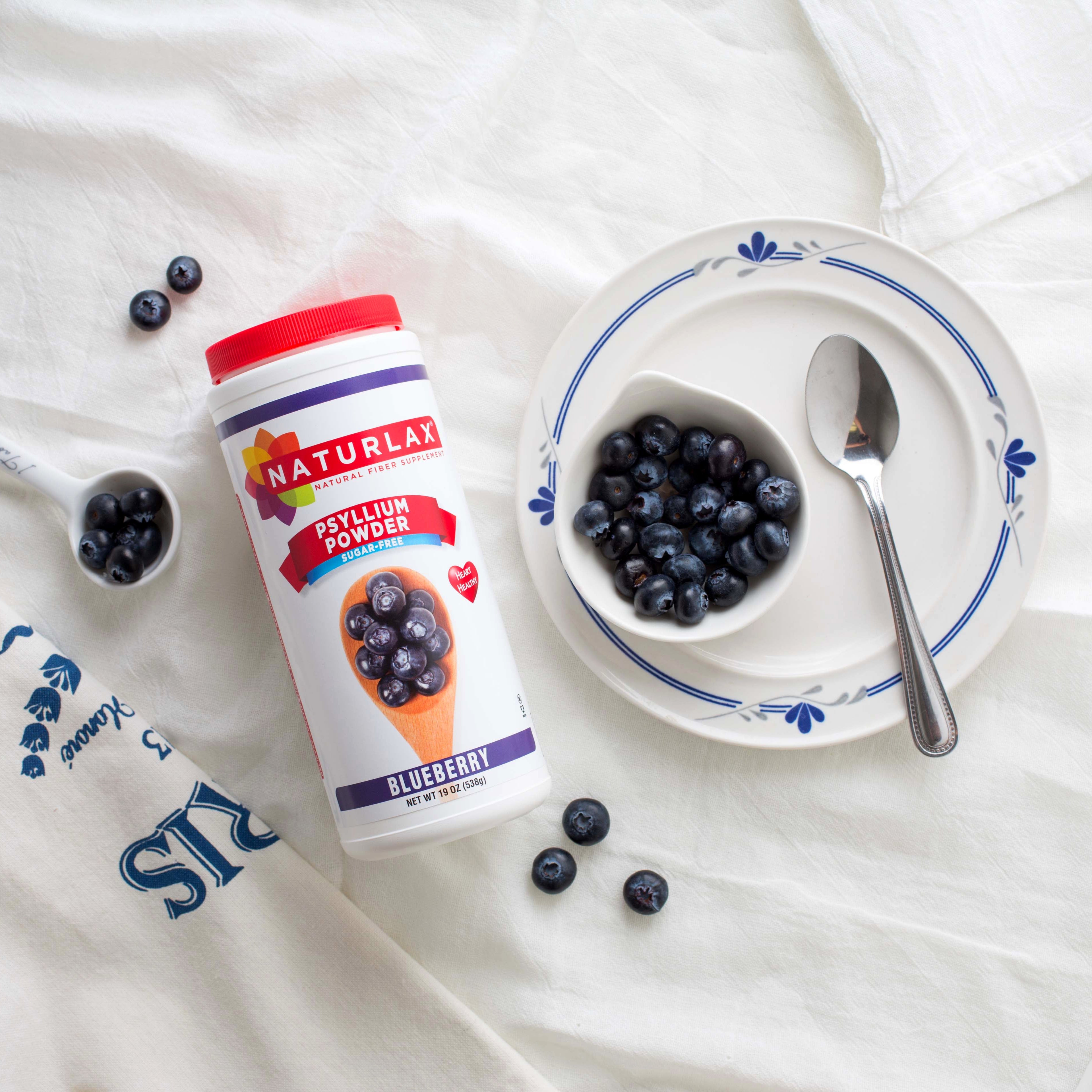 Blueberry Flavored Psyllium Husk Fiber Powder, Sugar-Free