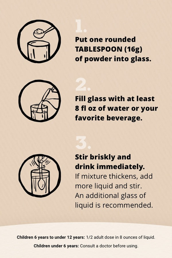 Caramel Cream Flavored Psyllium Husk Fiber Powder, Sugar-Free