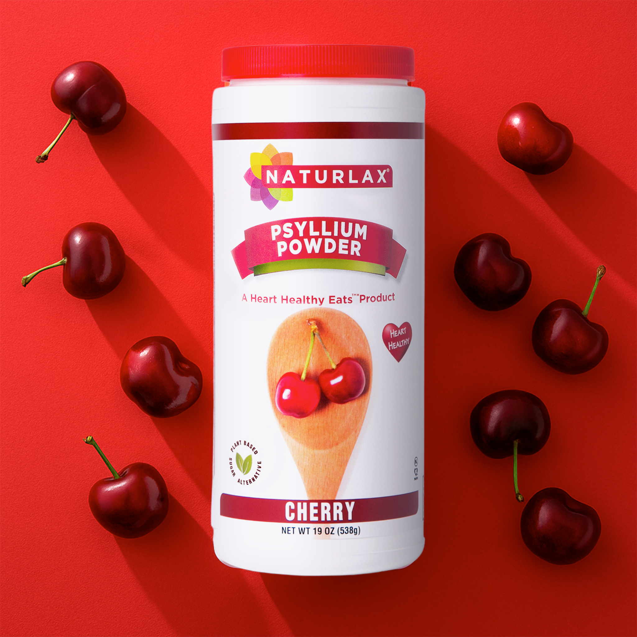 Cherry Flavored Psyllium Husk Fiber Powder, Sugar-Free