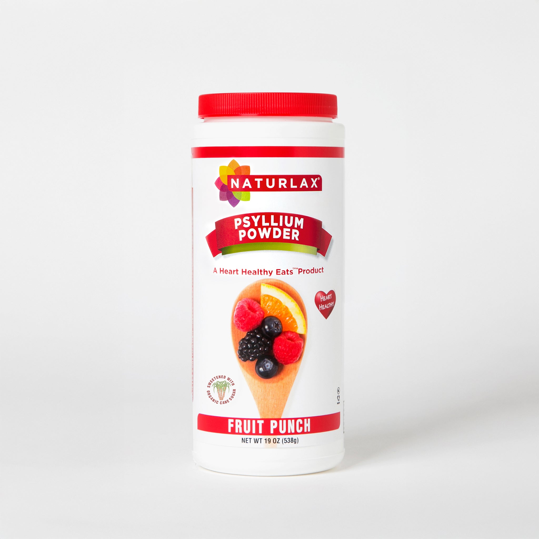 Fruit Punch Flavored Psyllium Husk Fiber Powder with Organic Sugar Cane