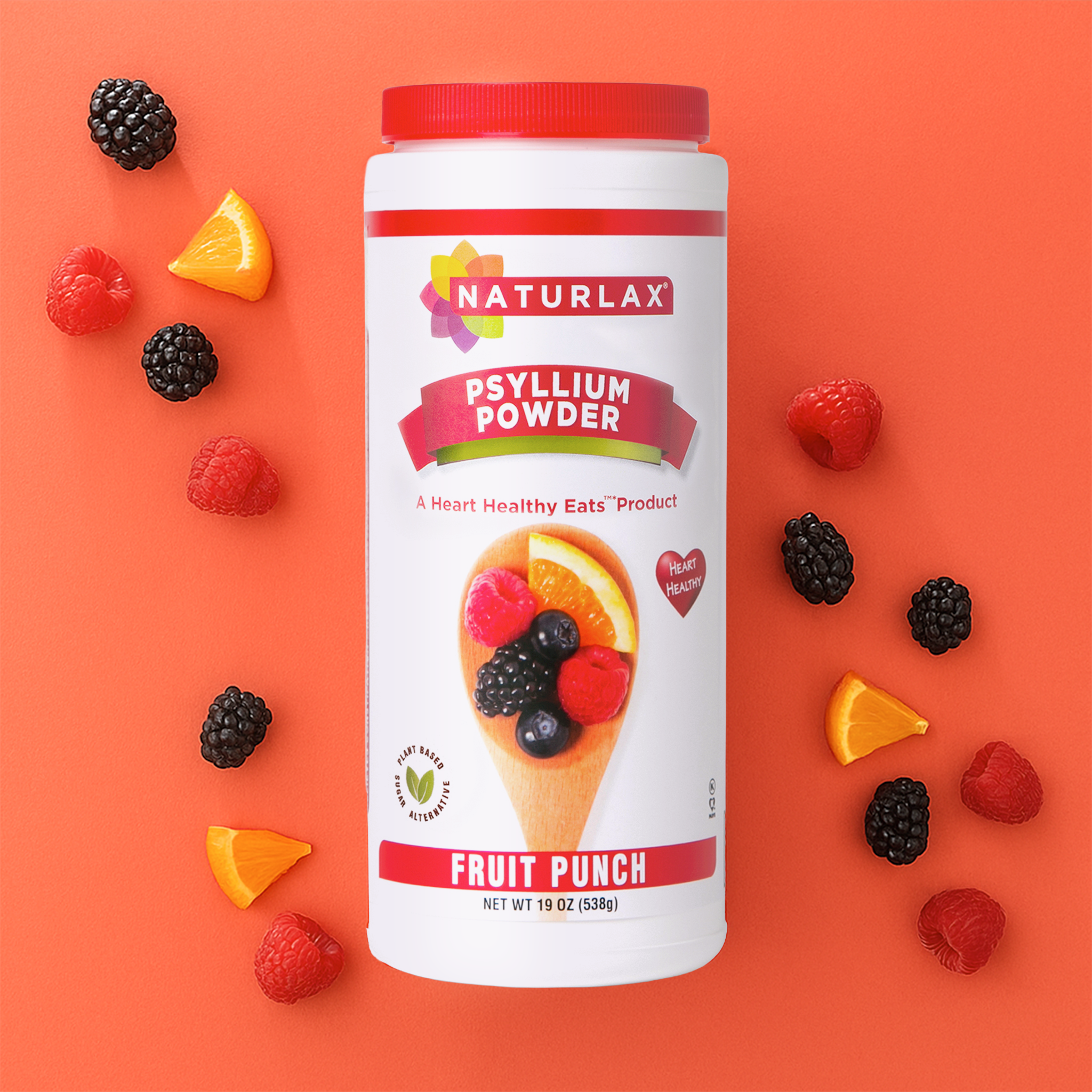 Fruit Punch Flavored Psyllium Husk Fiber Powder, Sugar-Free