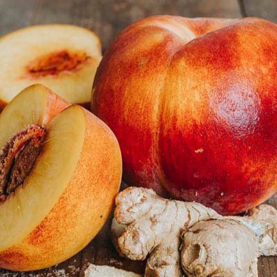 Ginger Peach Flavored Psyllium Husk Fiber Powder, Sugar-Free