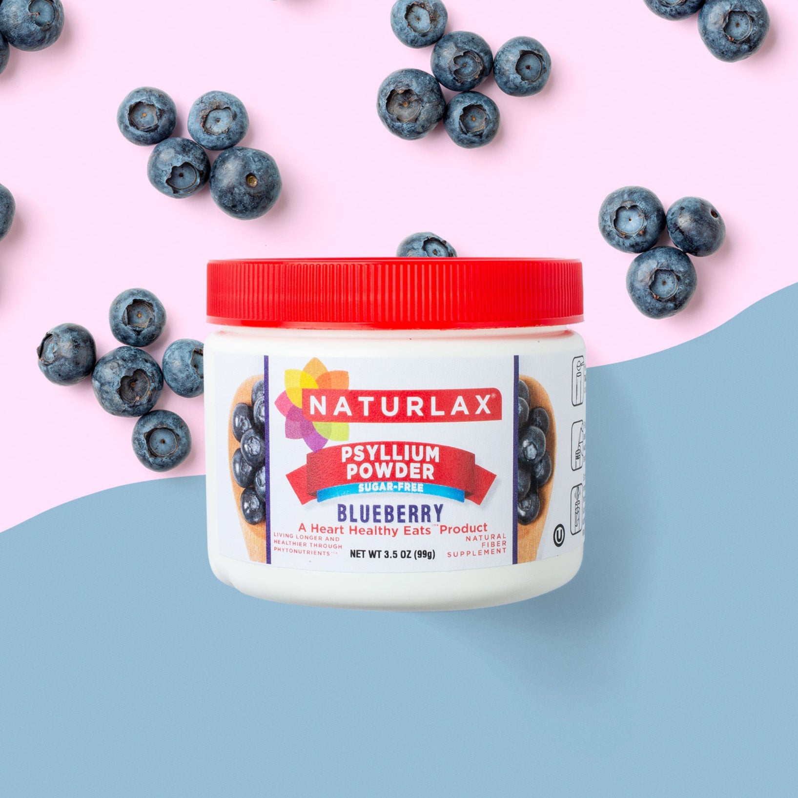 Blueberry Flavored Psyllium Husk Fiber Powder, Sugar-Free