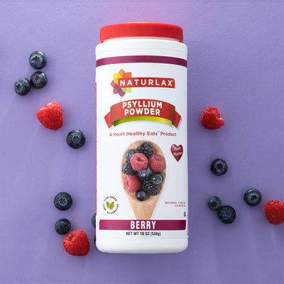 Berry Flavored Psyllium Husk Fiber Powder, Sugar-Free