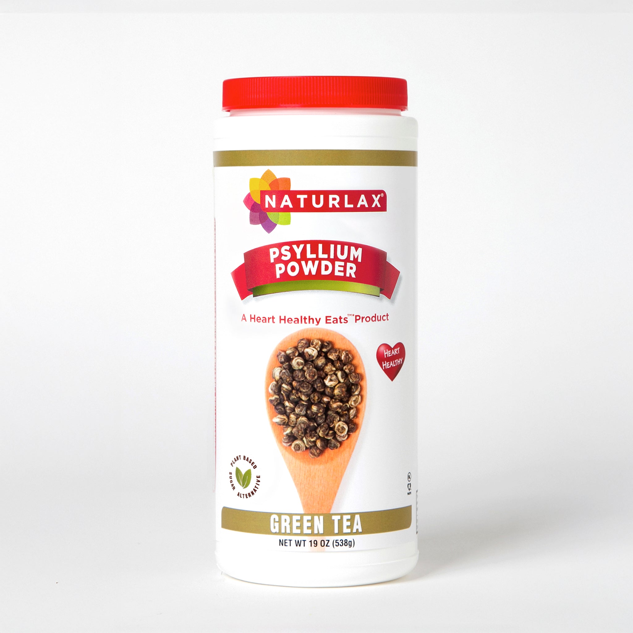 Green Tea Flavored Psyllium Husk Fiber Powder, Sugar-Free