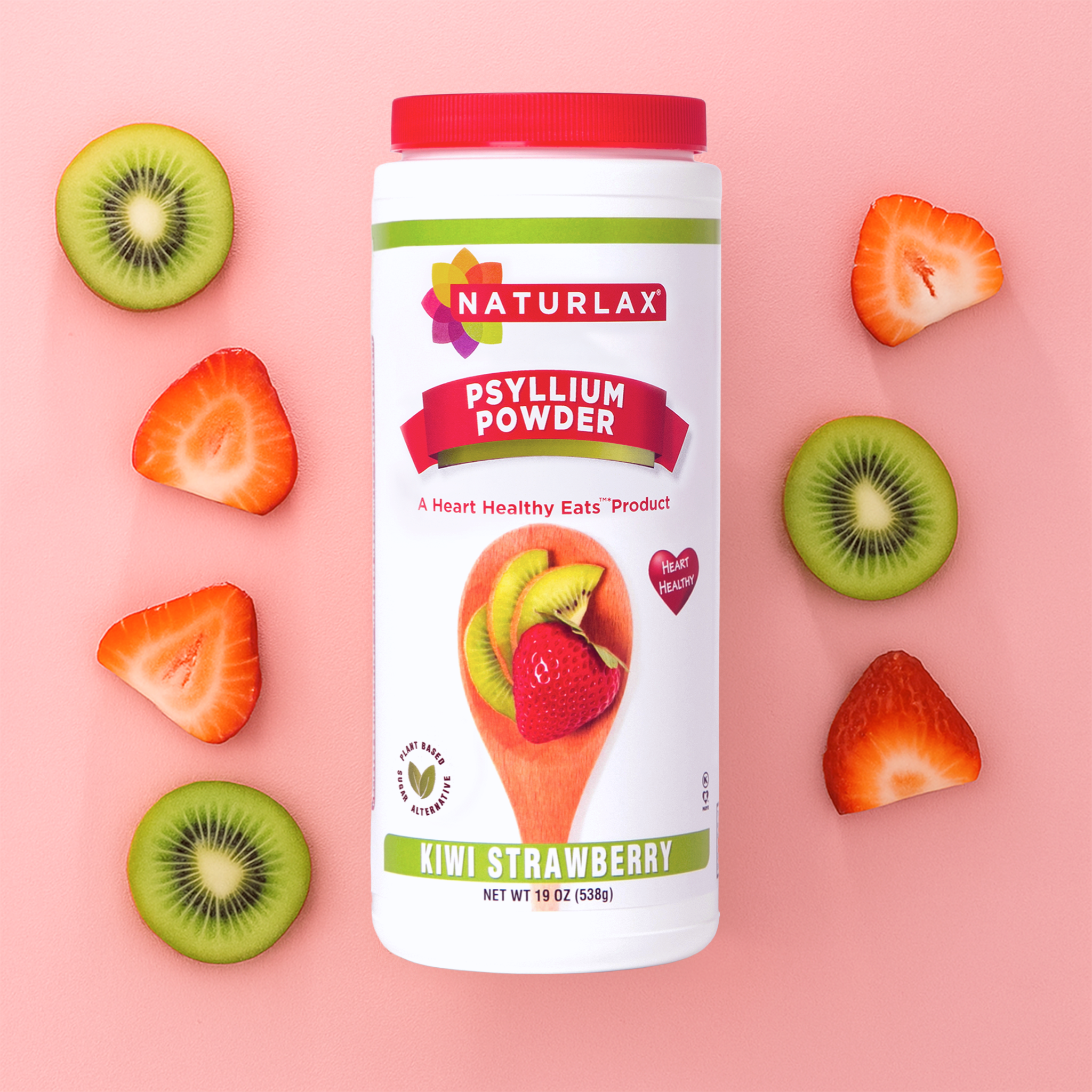 Kiwi Strawberry Flavored Psyllium Husk Fiber Powder, Sugar-Free