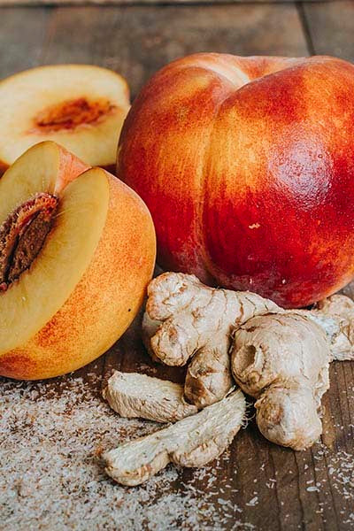 Ginger Peach Flavored Psyllium Husk Fiber Powder, Sugar-Free